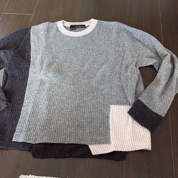 360 Sweater Striped Cashmere Sweater - Gray, Brown, and Black - Picture 3 of 8